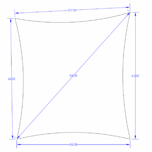 Shade Sail 4-point - Charcoal - 5.73m x 6.3m x 5.63m x 6m