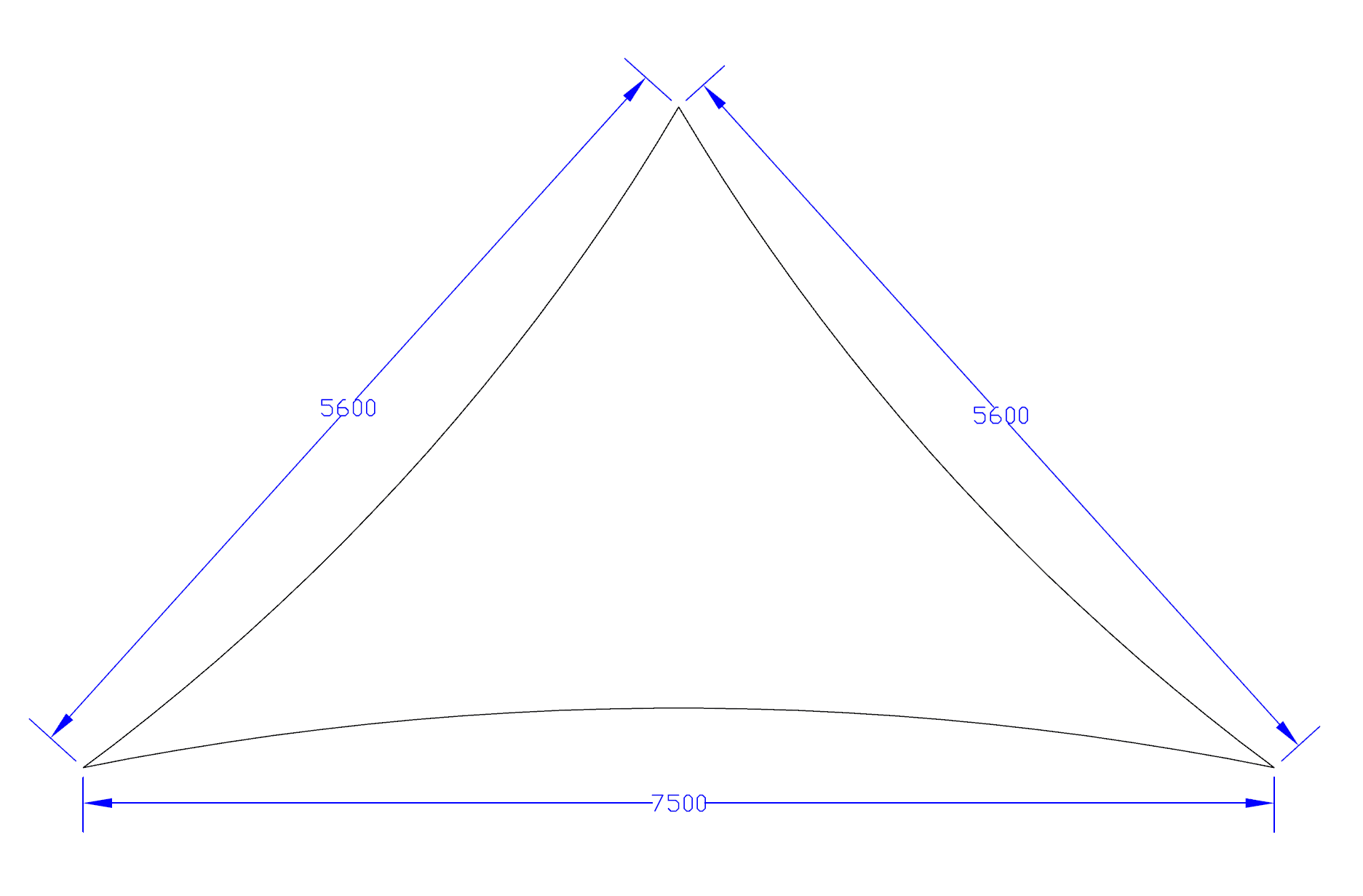 Shade Sail 3-point - Comshade: Cappuccino - 5.6m x 5.6m x 7.5m
