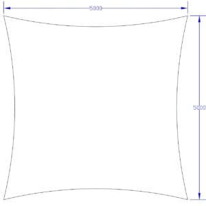 5m Square Shade Sail - Aquatic Blue