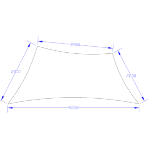 Shade Sail 4-point  - Comshade Fabric - Navy - 2.9m x 2.2m x 5.05m x 2.5m