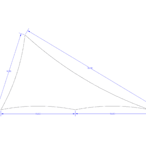 Shade Sail 4-point - Comshade Fabric - Black - 11.1m x 5.68m x 5.68m x 6m