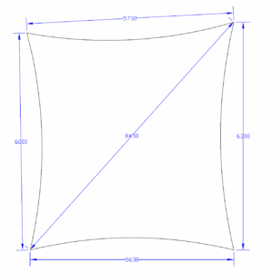 Shade Sail 4-point - Charcoal - 5.73m x 6.3m x 5.63m x 6m